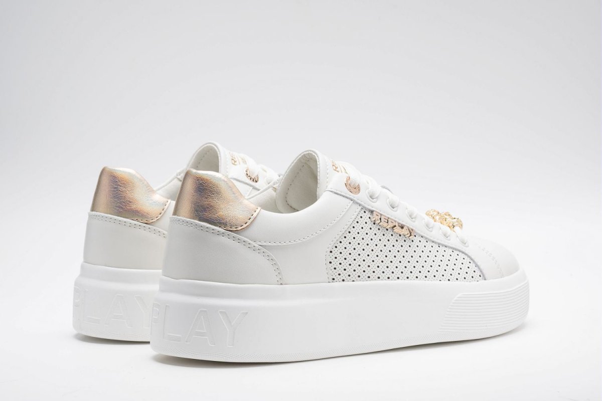 White Replay Notting women's sneakers with stylish design and comfortable fit, featuring a sleek silhouette and branded details.