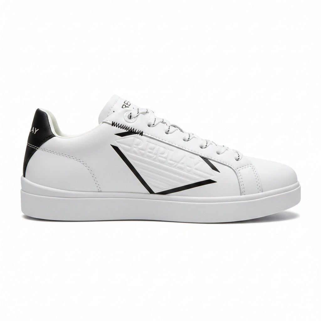 Replay Polys Stamp White Black - Shazem - MENS SNEAKERS - REPLAY