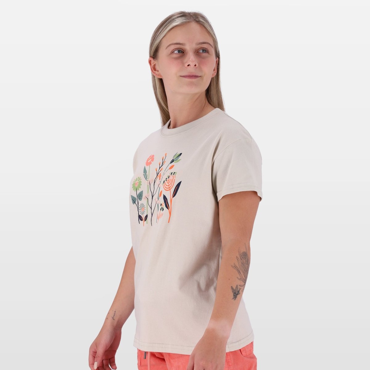 Salomon Foever Young Tee Stone - Shazem - WOMENS T - SHIRTS - SALOMON