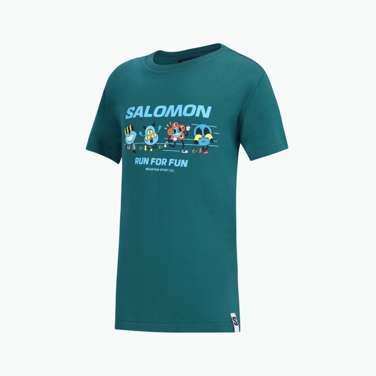 Kids Salomon Friends Tee Deep Dive with colorful graphic design, comfortable cotton fabric, and casual fit for everyday wear.