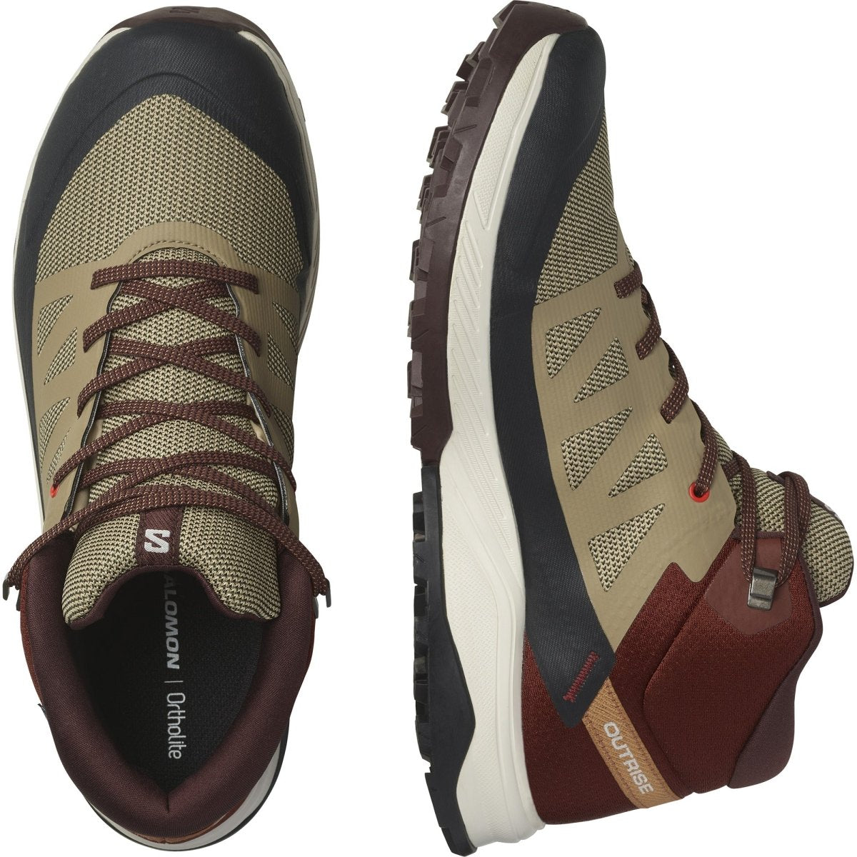 Salomon Outrise Mid Gtx Safari - Burnt Henna - Fiery Red - Shazem - MENS SNEAKERS - SALOMON