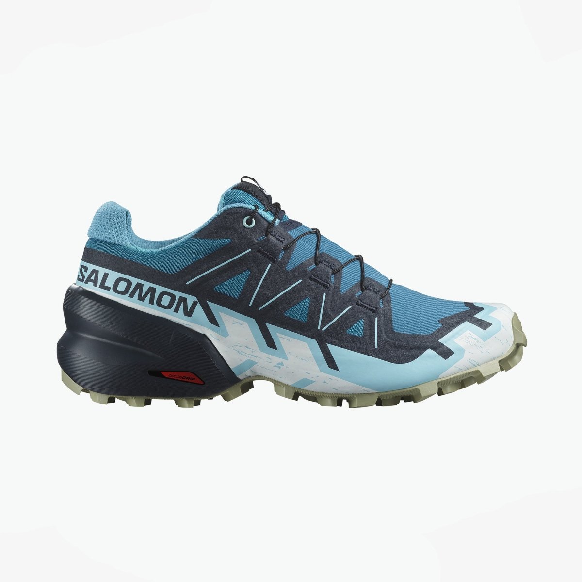 Salomon Speedcross 6 women's sneakers in Tahitian Tide with rugged trail running design and durable outsole.