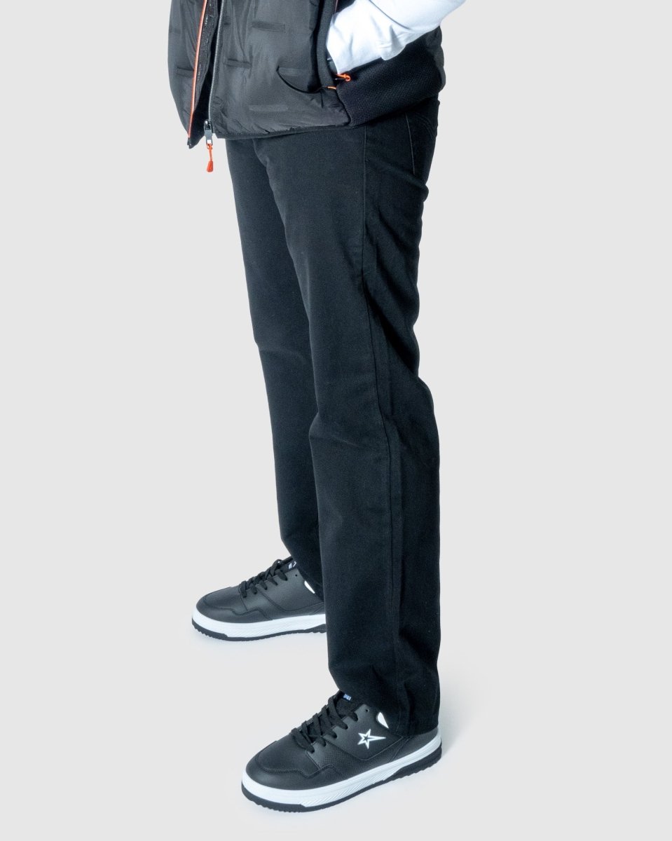 Soviet Voyager 2 No5 black men's jeans with classic fit and durable denim fabric, displayed on a plain background.