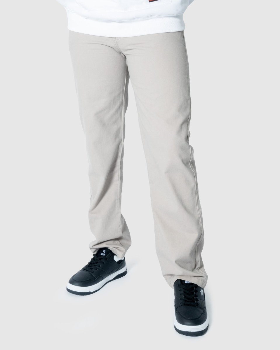 Soviet Voyager 2 No5 Stone men's jeans with a distressed denim look and faded stone wash effect.