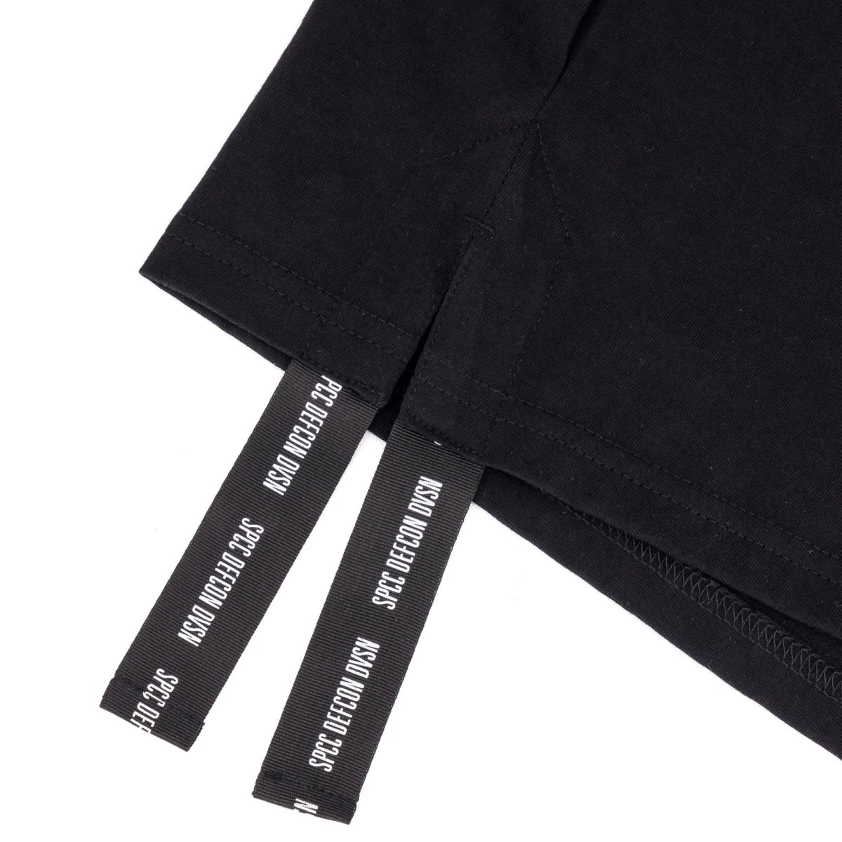 Black SPCC Defcon-2 T-shirt for men featuring bold graphic design and classic fit, made from comfortable cotton fabric.