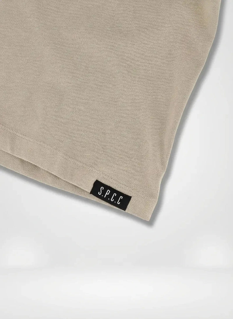 Men's SPCC Elias Tee in mid grey, casual short-sleeve T-shirt made from soft fabric, featuring a classic fit and minimal design.