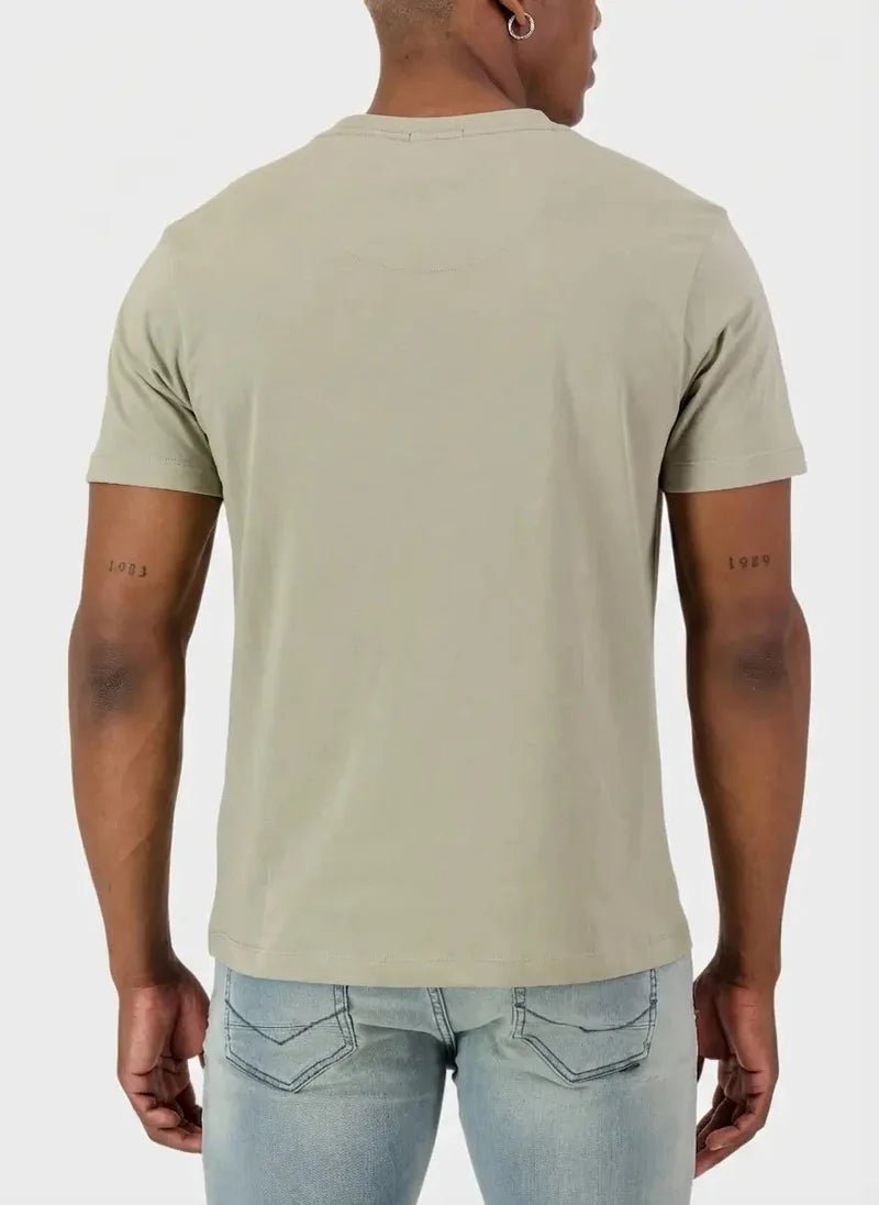 SPCC Elias Tee in mid grey men's T-shirt with a classic fit and soft cotton fabric, casual style for everyday wear.