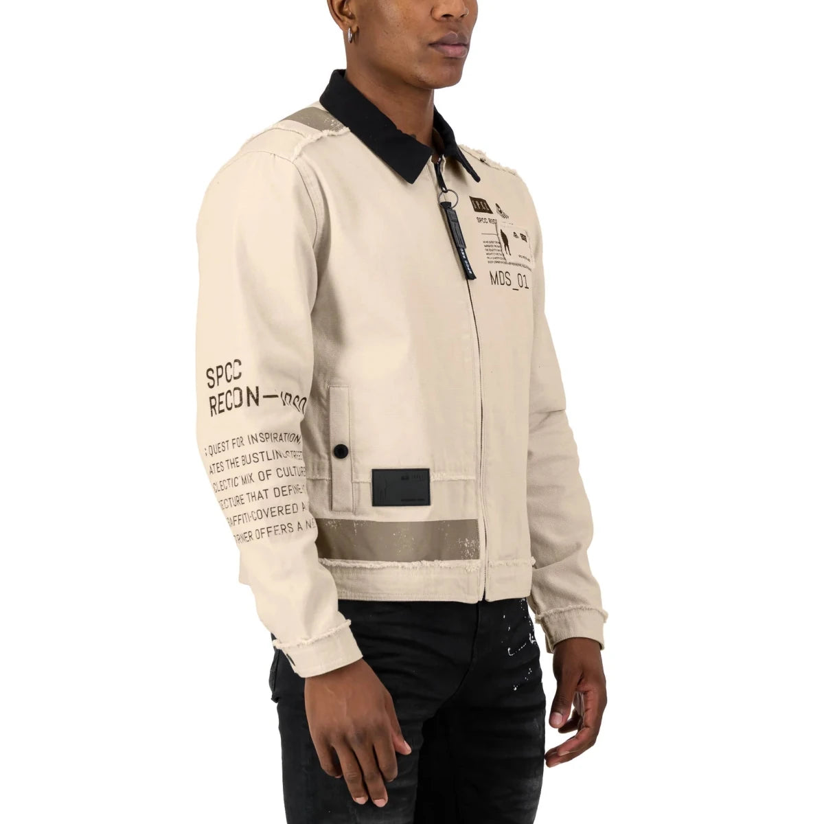 Men's SPCC Recon Dune Force Jacket in off-white, featuring a sleek design with a high collar and zip closure.