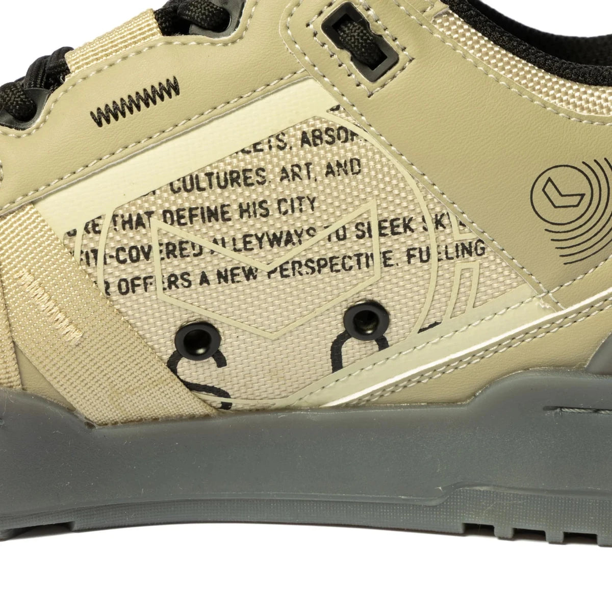 Off-white SPCC Recon Dune Force Lo men's sneaker with sleek design and laces, showcased from a side angle.