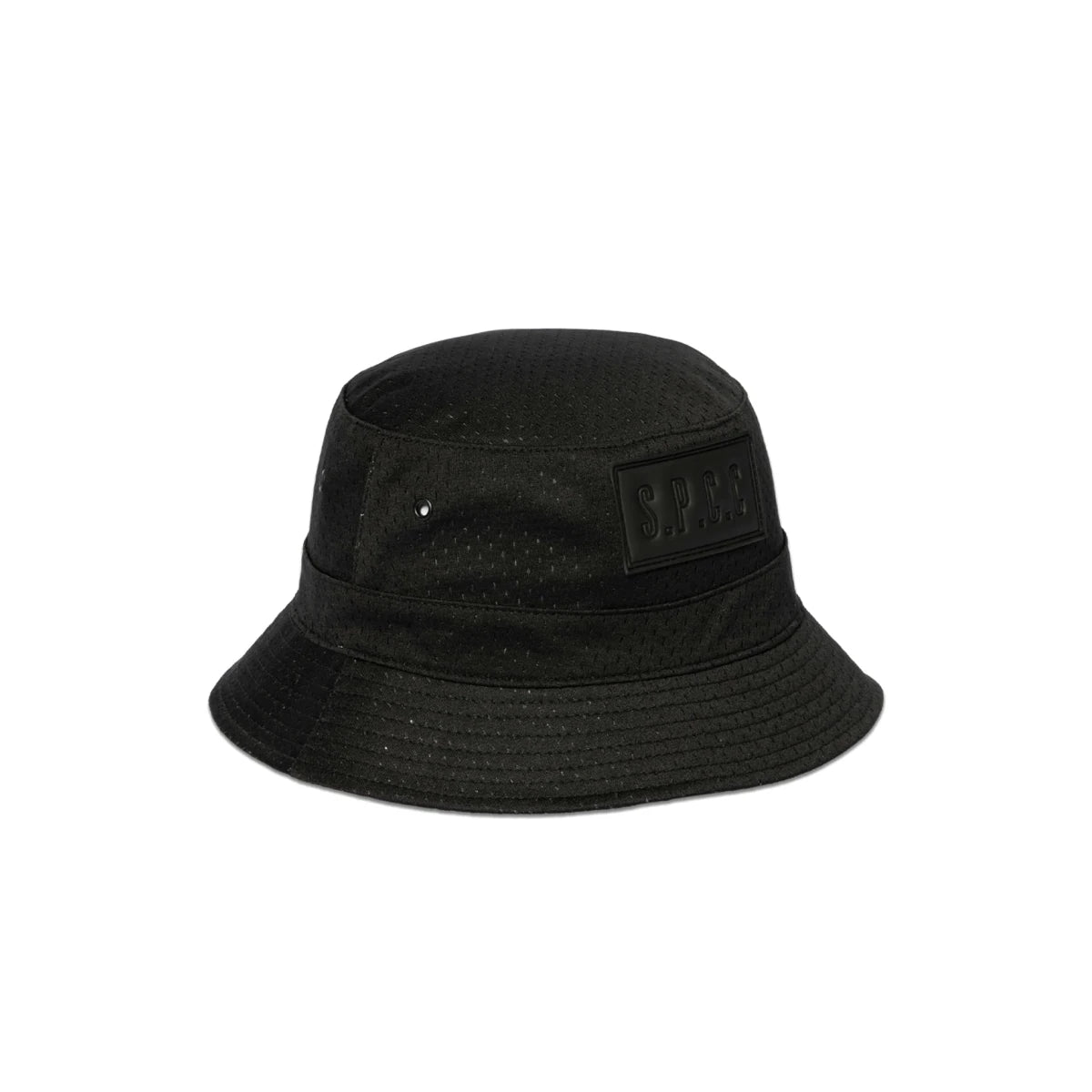 Black SPCC Rowan bucket hat for men, stylish headwear with a casual fit and wide brim, perfect for everyday wear.