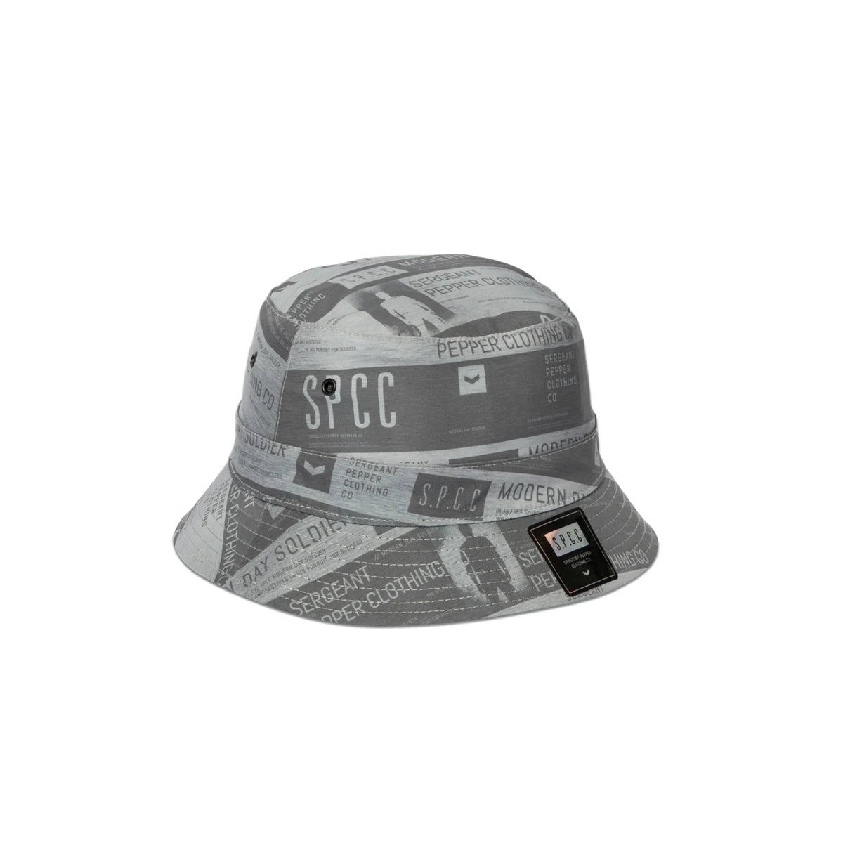 Black SPCC Rowan bucket hat for men, stylish headwear featuring a wide brim and casual design.