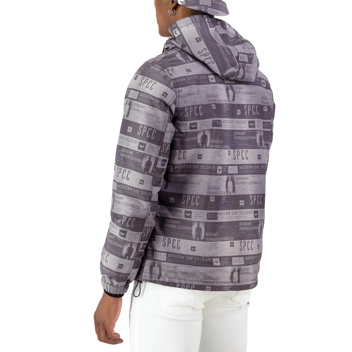 Black SPCC Rowan men's jacket featuring a sleek design and front zipper, perfect for casual wear.