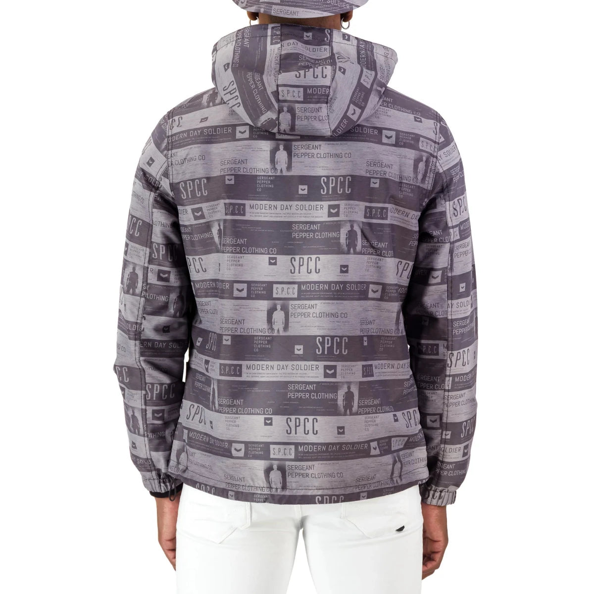 Black SPCC Rowan men's jacket with a sleek design, featuring a front zipper and collar, perfect for casual wear.