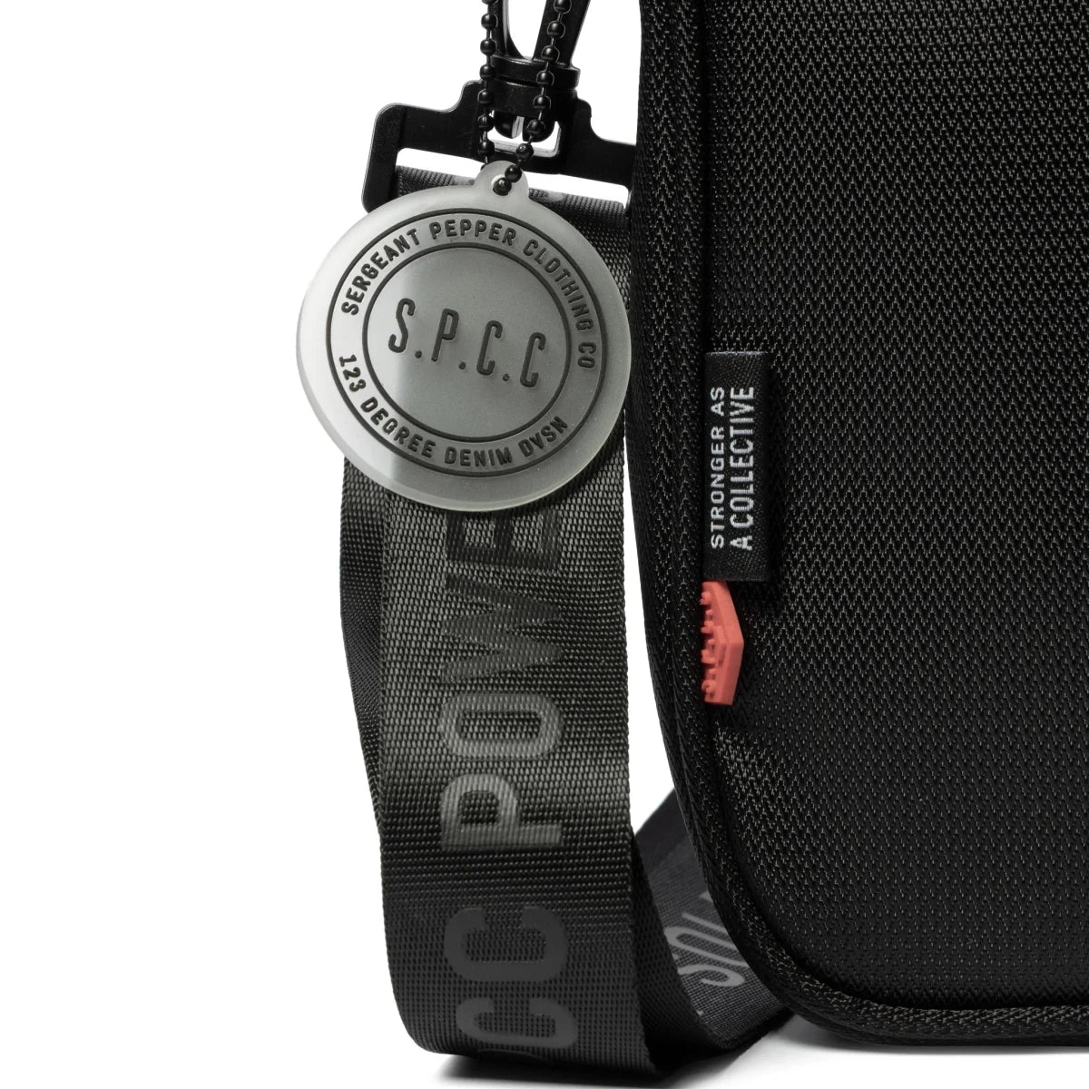 Black SPCC Surge Dust hip bag for men, stylish and functional luggage with adjustable strap and multiple compartments.