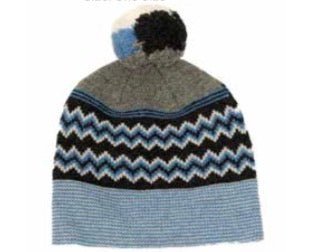 Strachan Double Chev Beanie for men, knitted headwear with a classic chevron pattern in neutral colors.