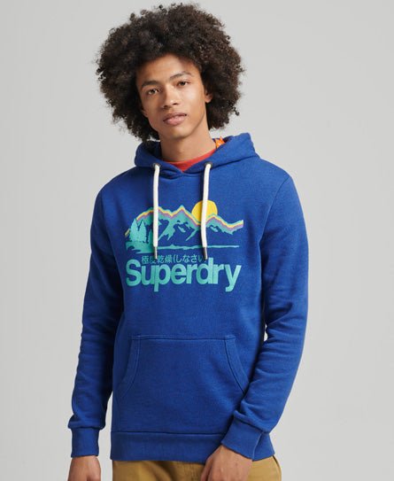 SUPERDRY CM VINTAGE CL GREAT OUTDOORS HOOD BRIGHT BLUE GRIT - Shazem - MENS HOODYS - SUPERDRY