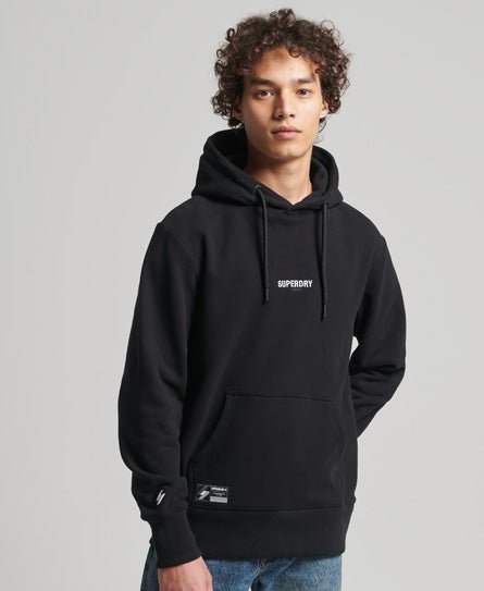 Superdry Code Micro Logo Hood Black - Shazem - MENS HOODYS - SUPERDRY