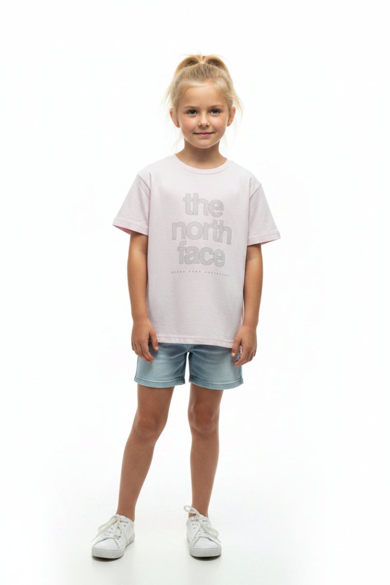 The North Face Reflective Logo Relaxed Tee Pale Blossom - Shazem - KIDS T-SHIRTS - THE NORTH FACE