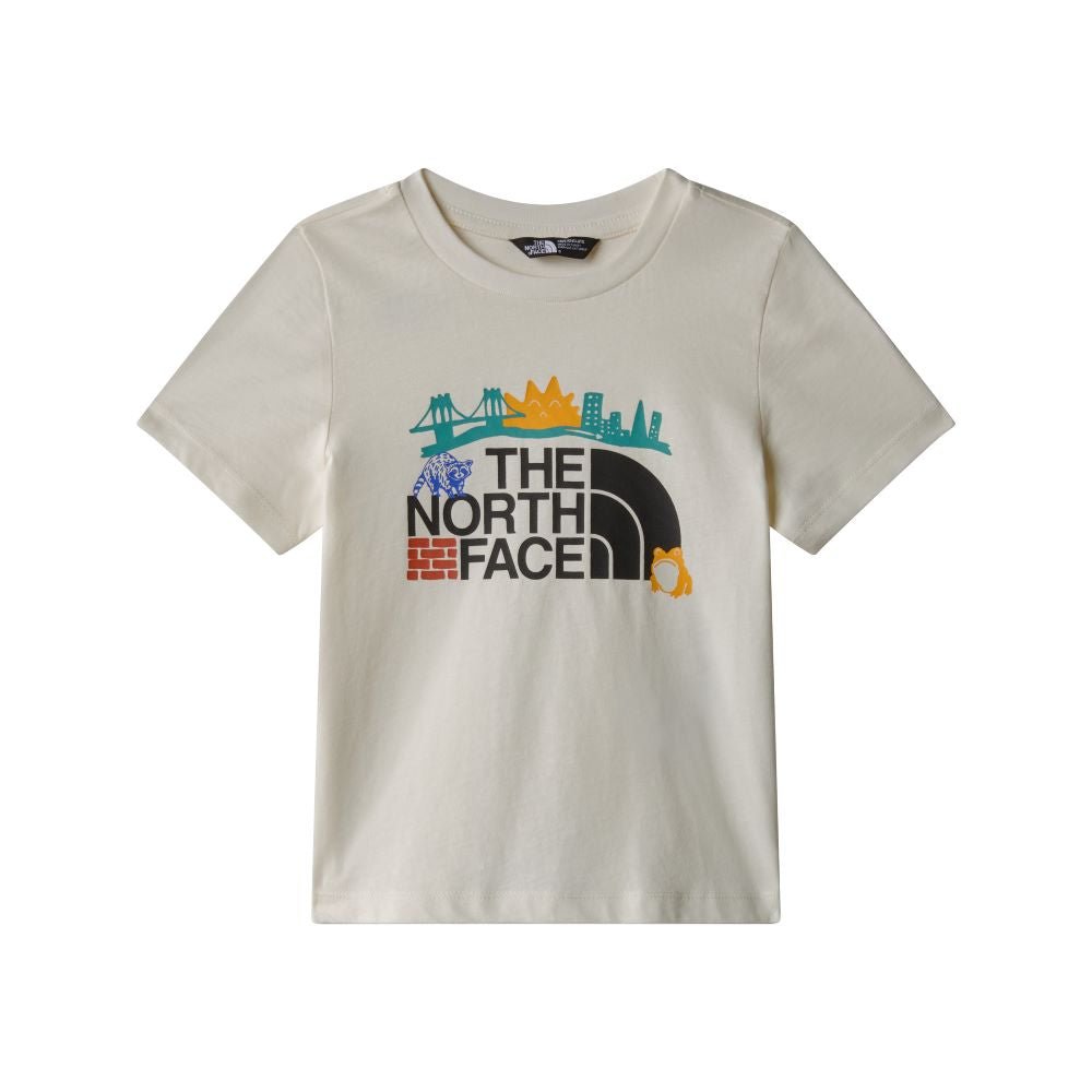 TNF Trail Map Graphic Tee White Dune - Shazem - KIDS T - SHIRTS - THE NORTH FACE