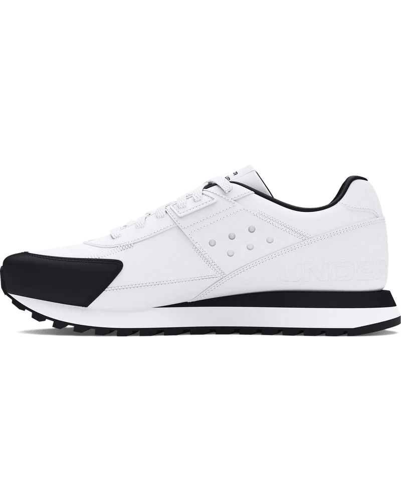 Under Armour Essential Runner men's sneakers in white and black with breathable mesh and supportive sole for athletic comfort