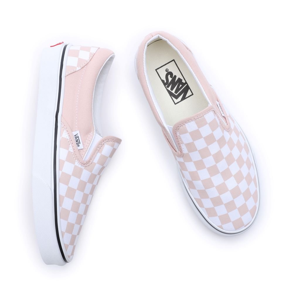 Vans Classic Slip - On Checkerboard Rose Smoke - Shazem - UNISEX SNEAKERS - VANS