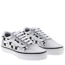 Vans Old Skool Checkerboard Silver - True White - Shazem - UNISEX SNEAKERS - VANS