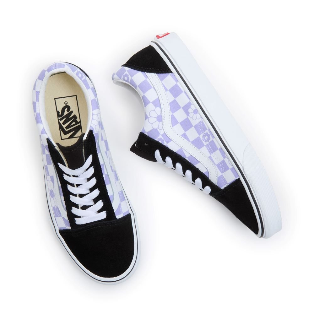 VANS FX OLD SKOOL FLORAL CHECK LAVENDER/BLACK - Shazem