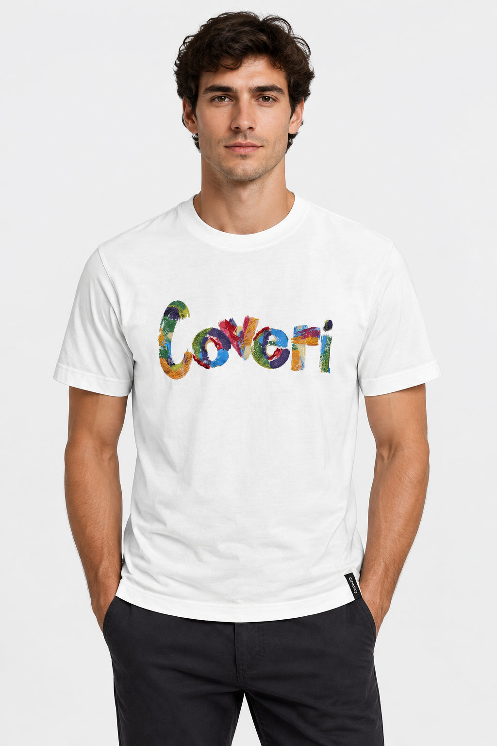 White Enrico Coveri men's T-shirt featuring a classic fit and simple design, made from soft cotton fabric.
