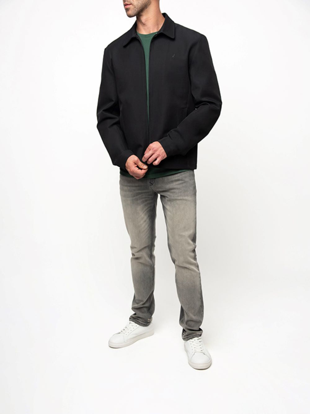 POLO Polo Tom Tech Harrington Jacket Navy [color] MENS JACKETS - [image angle]