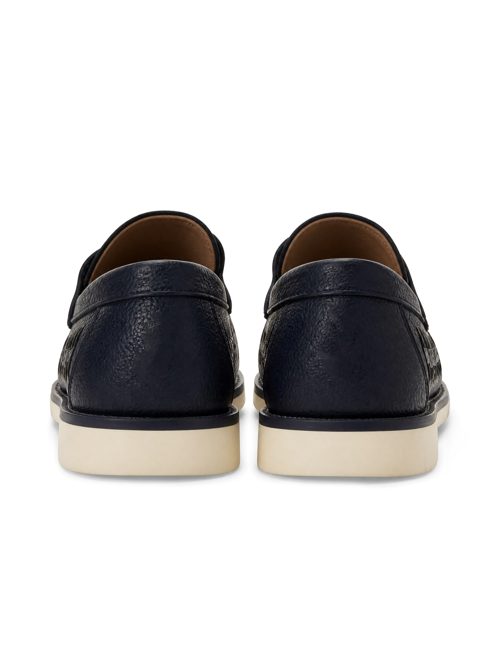 Polo Leather Braided Boat Shoe Off Navy