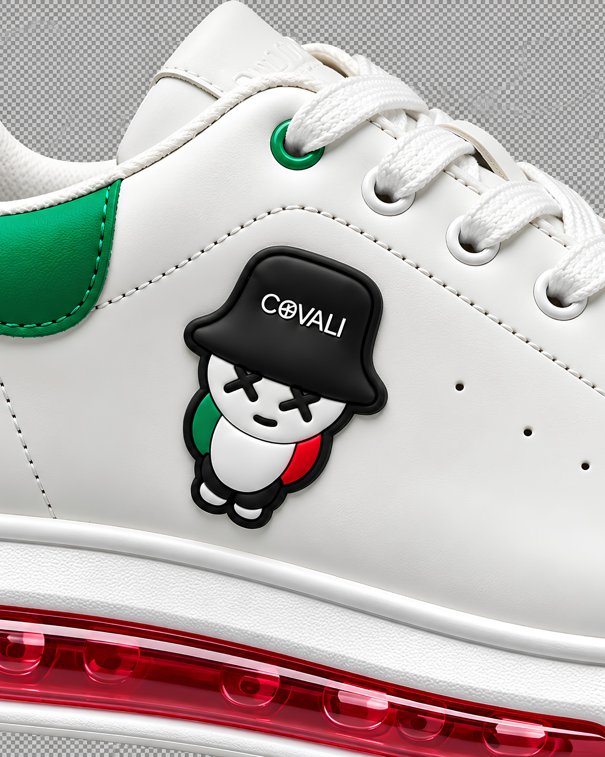 White Covali Tipo 2.0 men's sneakers with clean design and white laces, featuring a sleek, modern look for casual wear.
