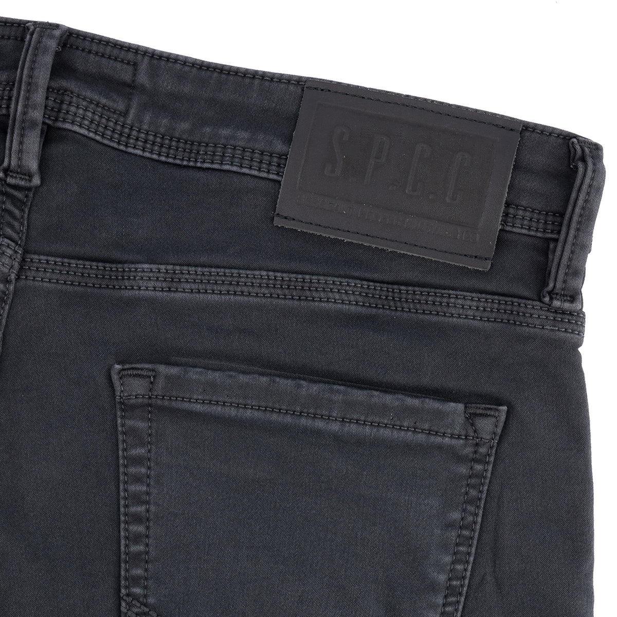 Men's SPCC Rodan Redrafted Jeans in charcoal, showcasing slim fit design and classic five-pocket style.