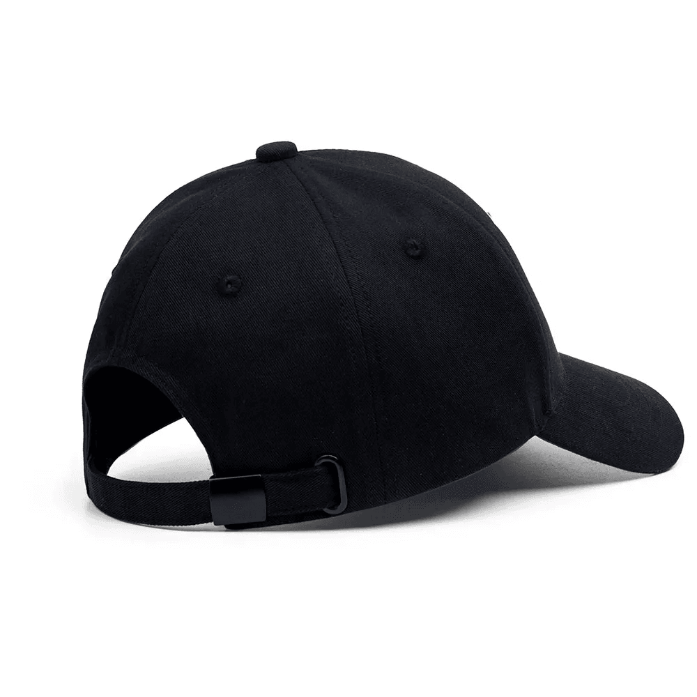 Black Replay men's cap with adjustable strap and logo branding, casual headwear accessory for everyday style.