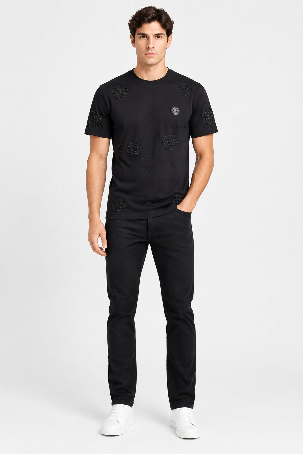 Enrico Coveri Bling T-Shirt 021 Black