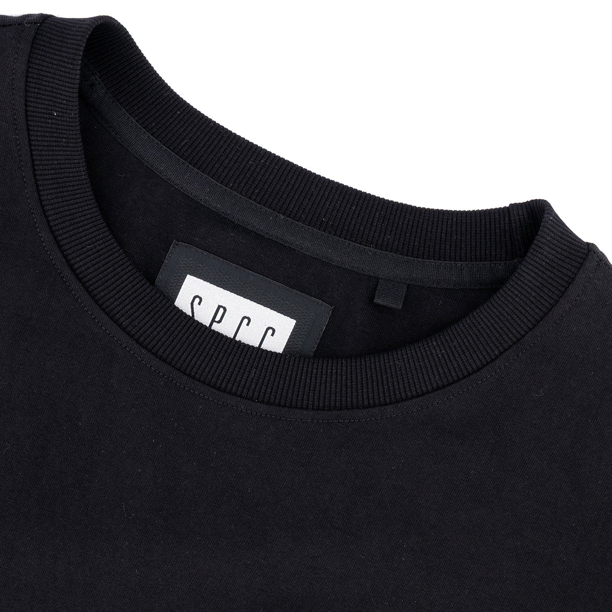 Black SPCC DEFCON Madra T-shirt for men, featuring bold graphic design and comfortable fit.