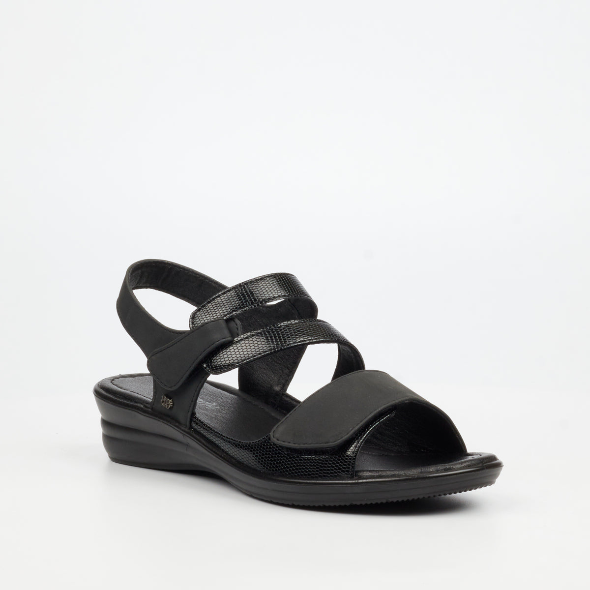 Black Butterfly Chrissy 4 women's sandals from Butterfly Feet, featuring a stylish open-toe design with comfortable straps.