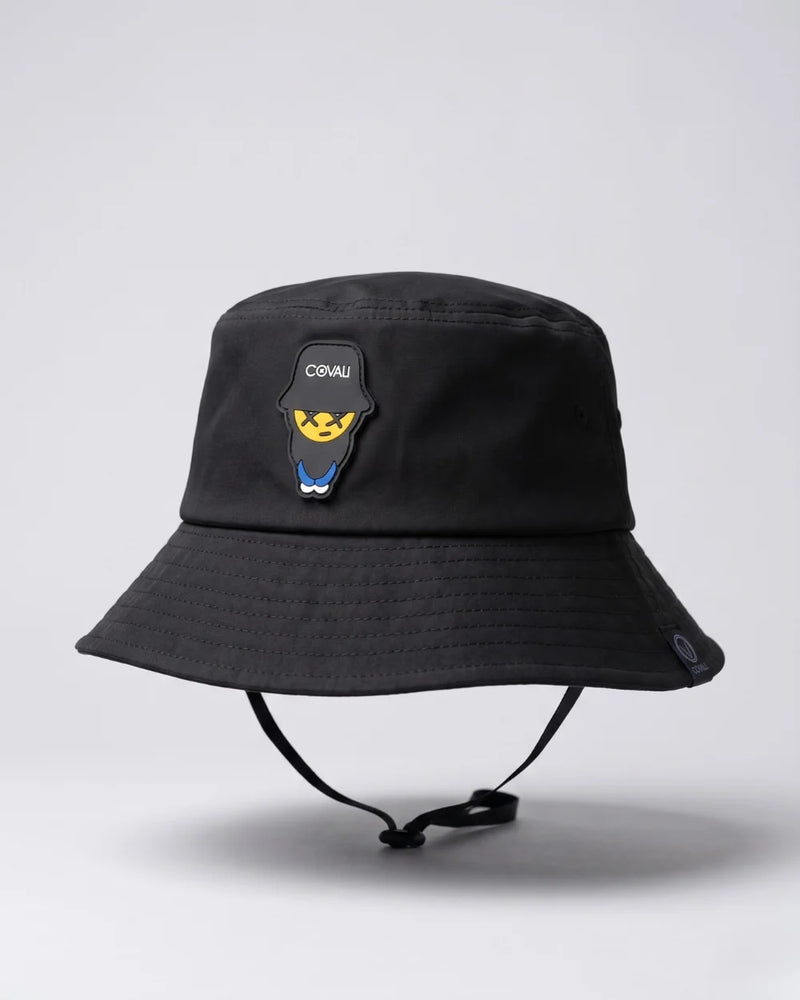 Black Covali Tipo Bucket Hat for men, stylish headwear from Shazem, shown on a neutral background.