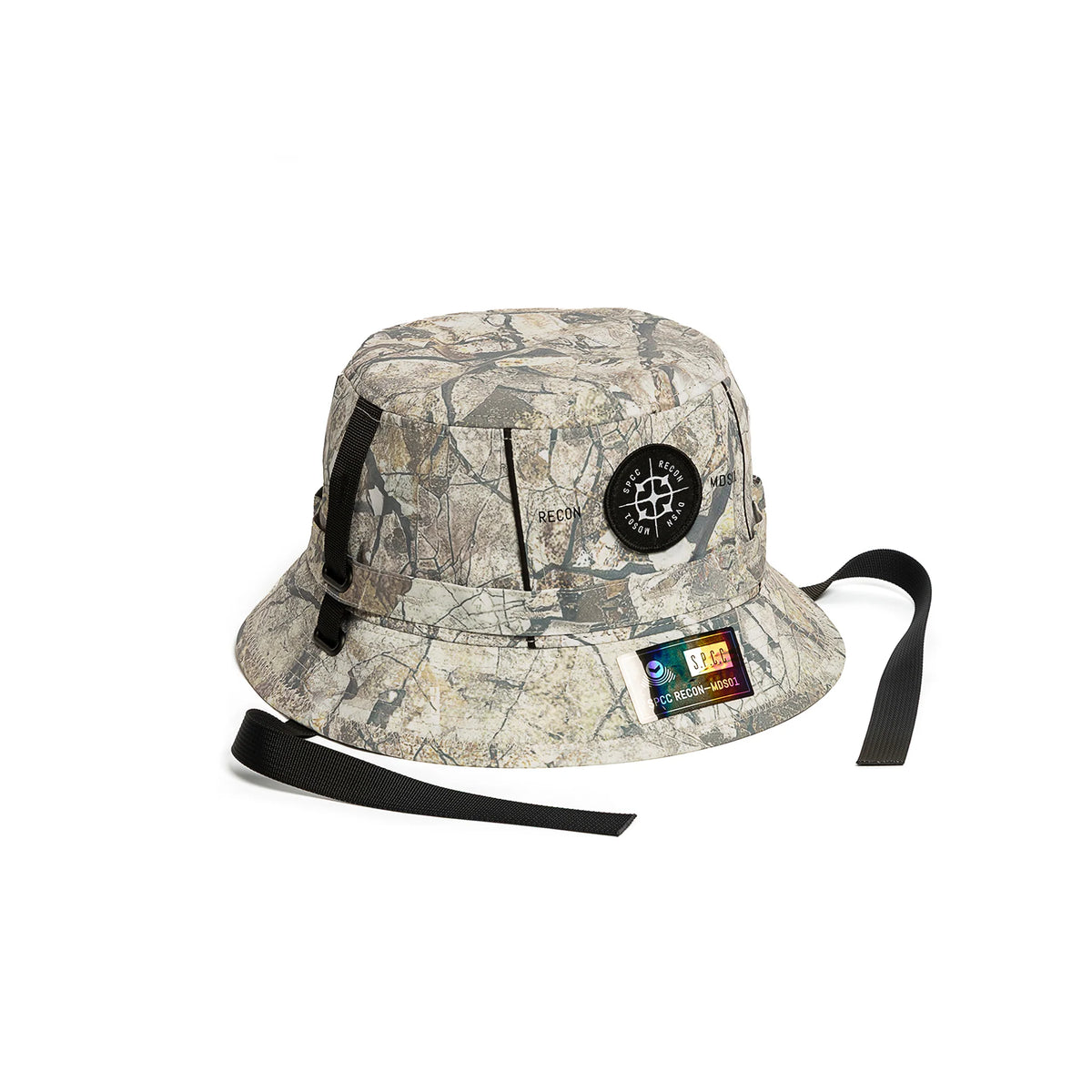 SPCC Recon Incognito bucket hat for men in stone color, casual headwear with a wide brim and comfortable fit.