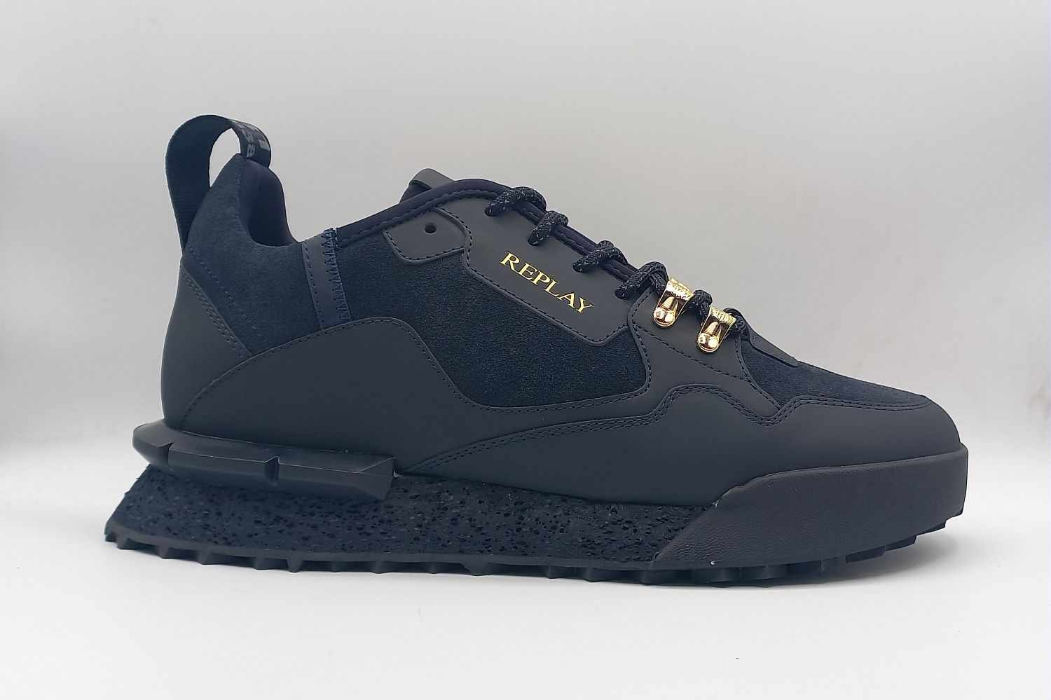 Replay Field Speed Suede Navy men's sneakers with navy suede upper and casual athletic design.