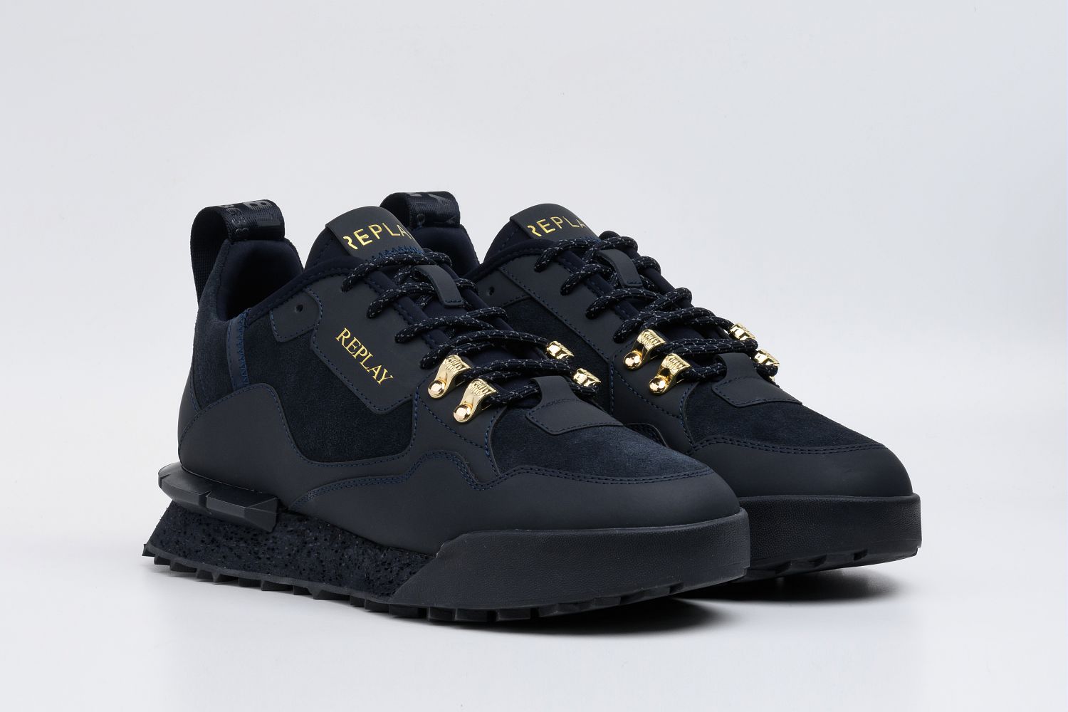 Replay Field Speed Suede Navy men's sneakers featuring navy suede upper and casual athletic design.
