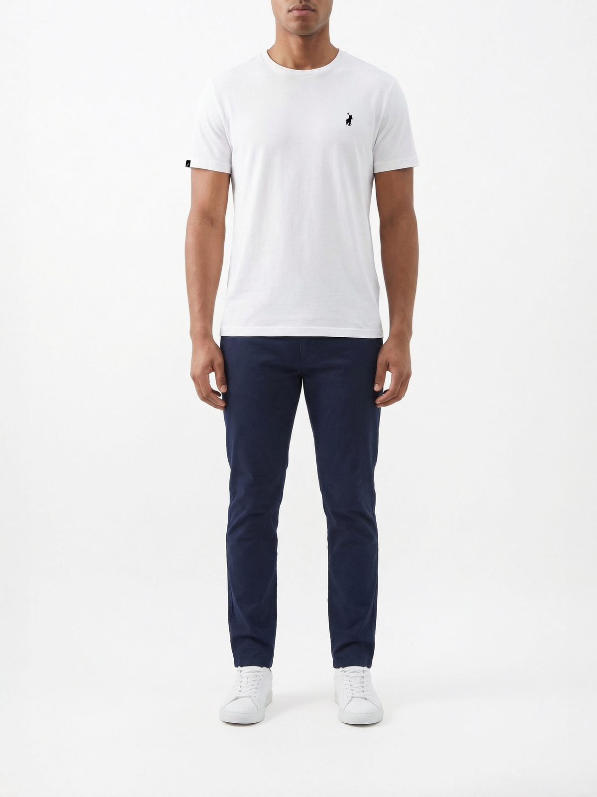 White Polo Lucas Essential Crew Neck SS T-Shirt for men, featuring classic fit and soft cotton fabric.