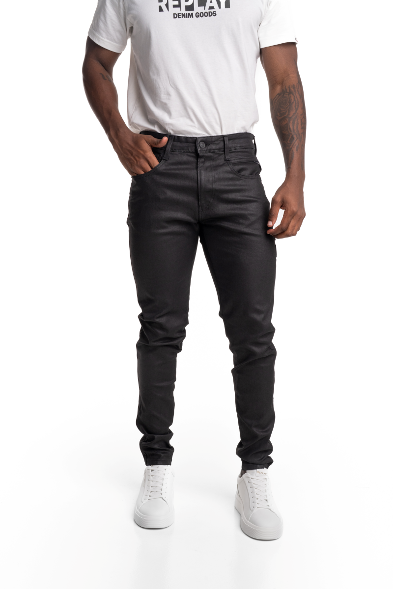 Replay Bronny Wax Denim With Badges Black