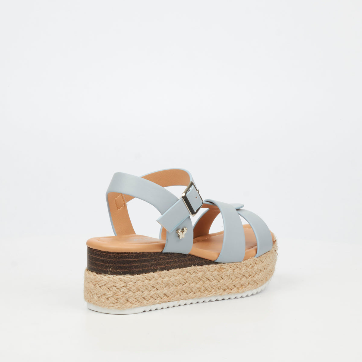 Kids blue Flutterby Girls Maggie 1 sandals by Butterfly Feet, featuring open toes and adjustable straps, ideal for summer wear.