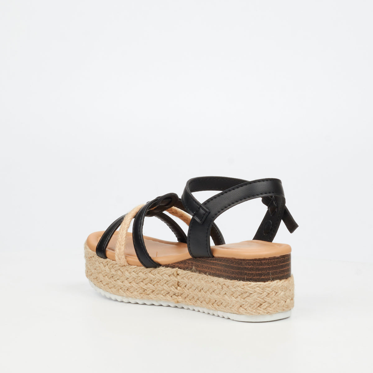 Black Flutterby Girls Maggie 2 kids sandals from Butterfly Feet, featuring open toe design and adjustable straps.