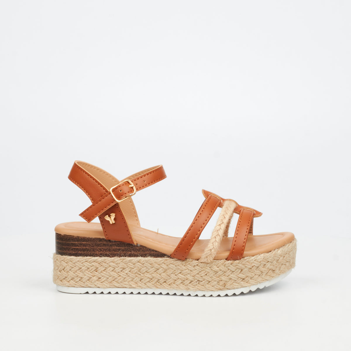 Kids Flutterby Girls Maggie 2 tan sandals by Butterfly Feet, featuring comfortable straps and stylish design for girls.