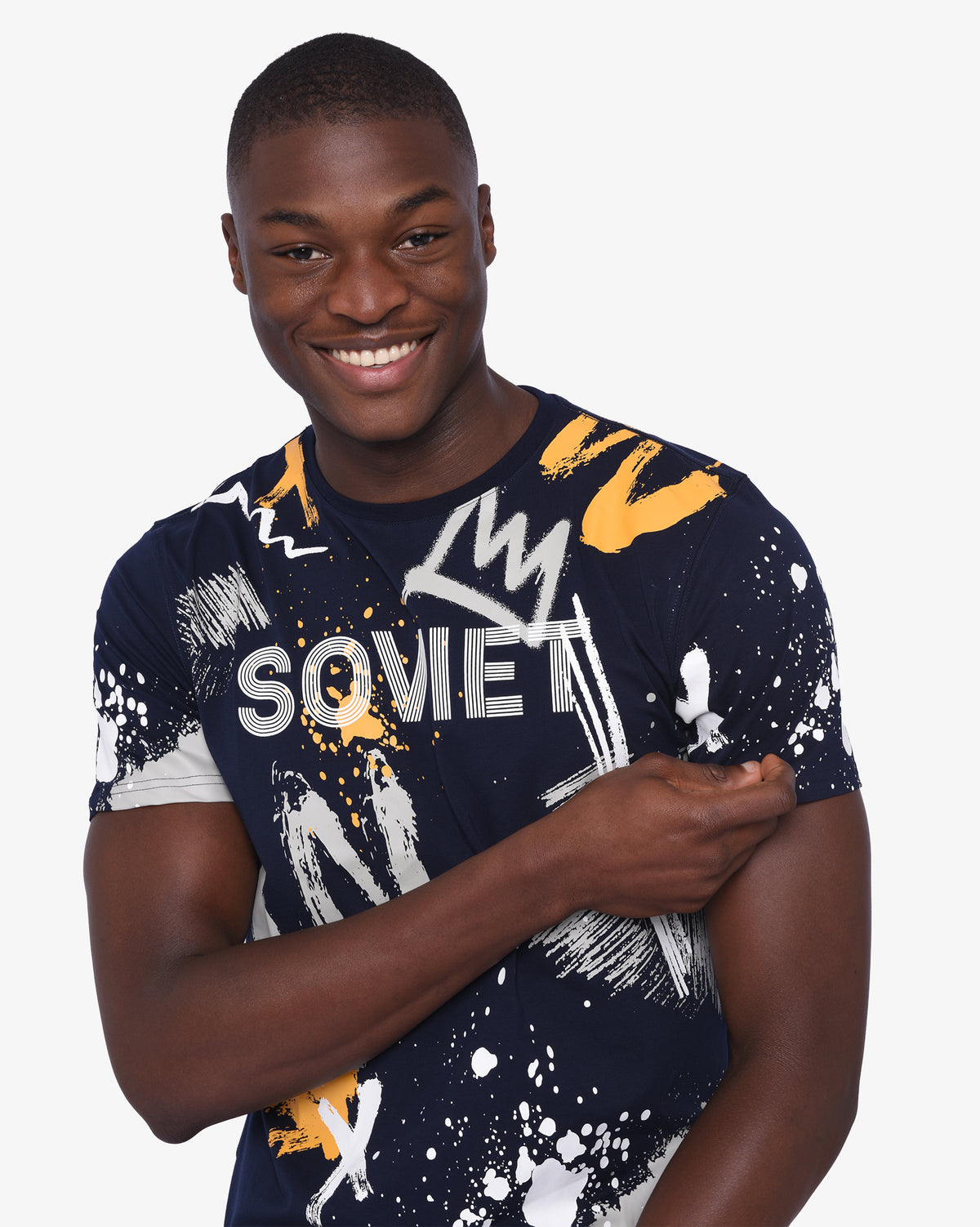 SOVIET Ignite men's T-shirt in navy blue front view