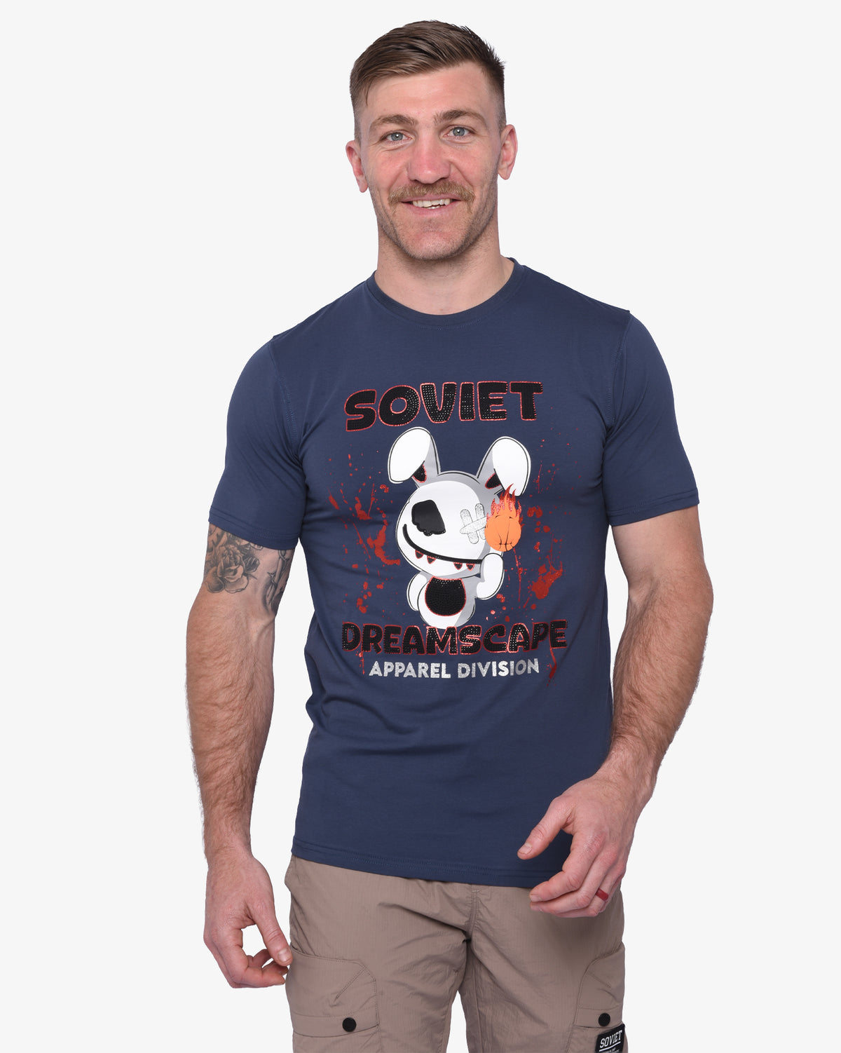 SOVIET Roberto men's T-shirt in midnight color front view