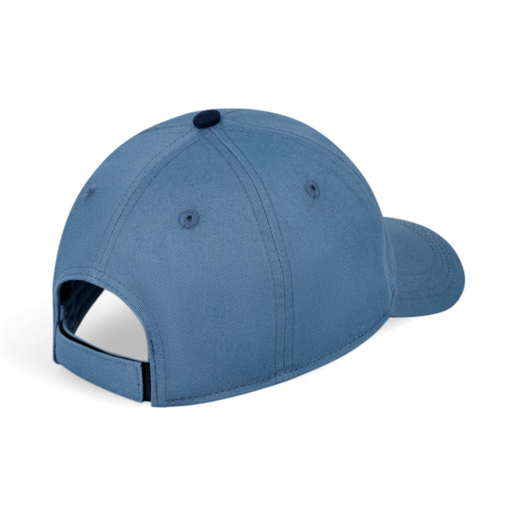 Unisex Puma Team Cap ZA in Zen Blue and Navy, back view showing adjustable strap and Puma logo on blue Bulls-themed headwear.