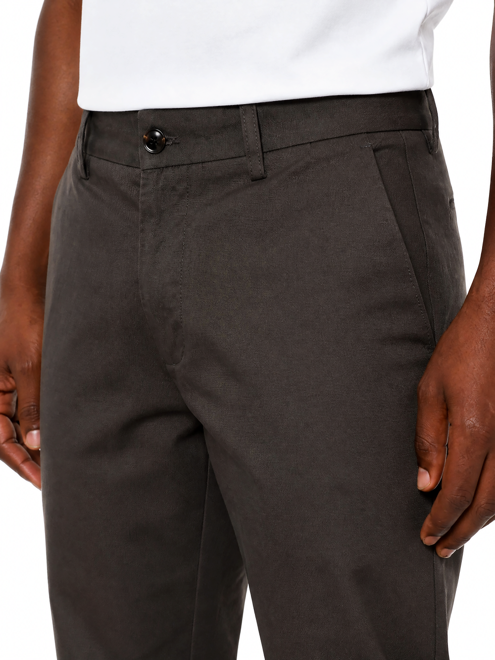Polo Amos Textured Chino Trousers Dark Grey