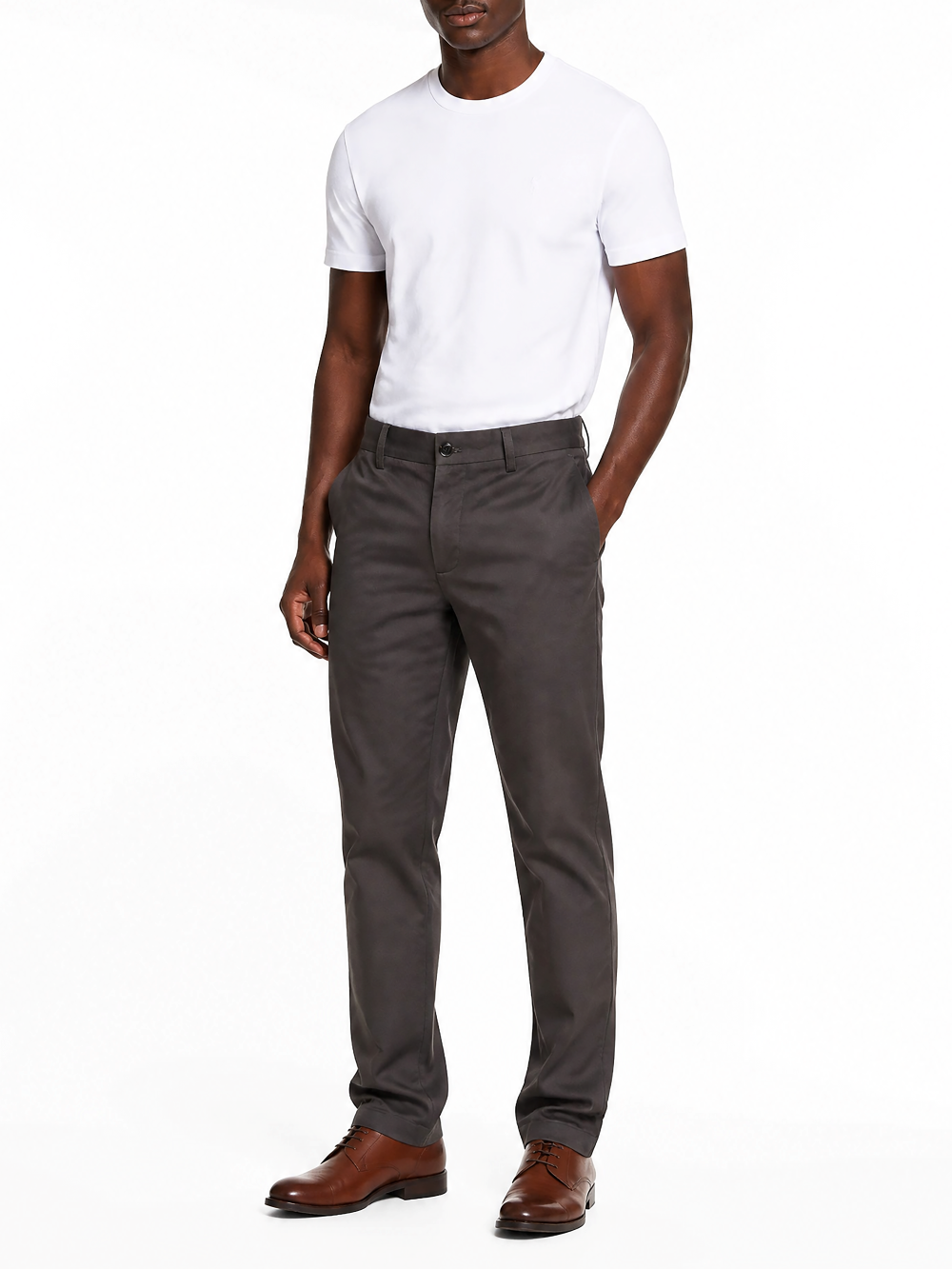 Polo Amos Textured Chino Trousers Dark Grey